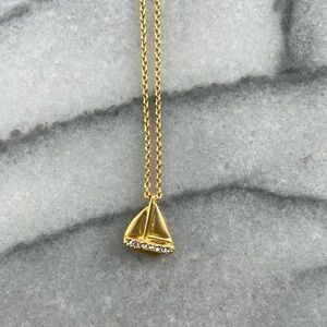 Gold Sailboat Dainty Necklace